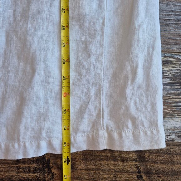 EILEEN FISHER White Linen Tank Sun Dress Pocket V-Neck Adjustable Straps - Picture 12 of 12